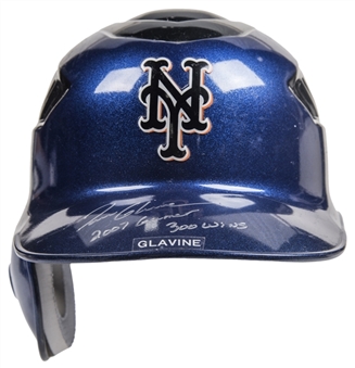 2007 Tom Glavine Game Used, Signed & Inscribed New York Mets Batting Helmet (Mets-Steiner & Beckett)